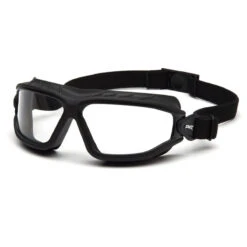 Pyramex Torser Rubber Gasket Sealed Safety Glasses - H2MAX Anti-Fog Lens - Black Strap