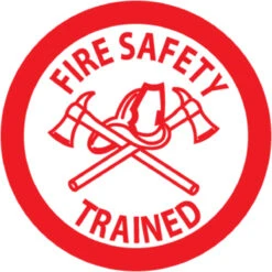 Fire Safety Trained 2" Vinyl Hard Hat Emblem - 25 Pack