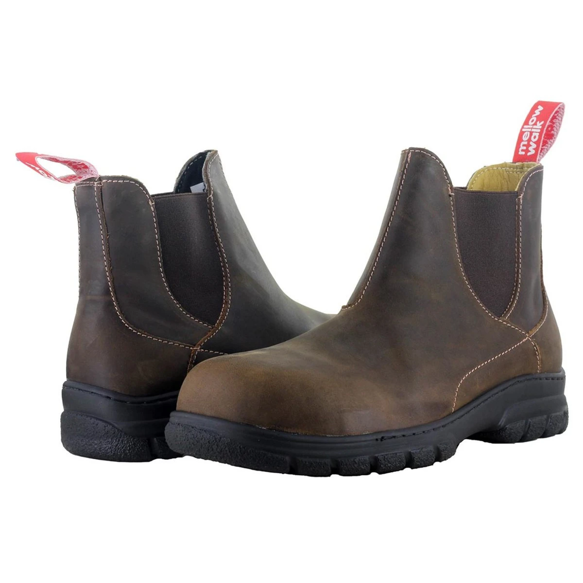 Mellow Walk Women's Maddy Brown Slip-On EH Composite Toe Boots - 446128BRN