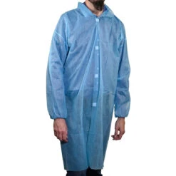 UMBO Blue Lab Coat With Velcro Closure - H243B - Box Of 30