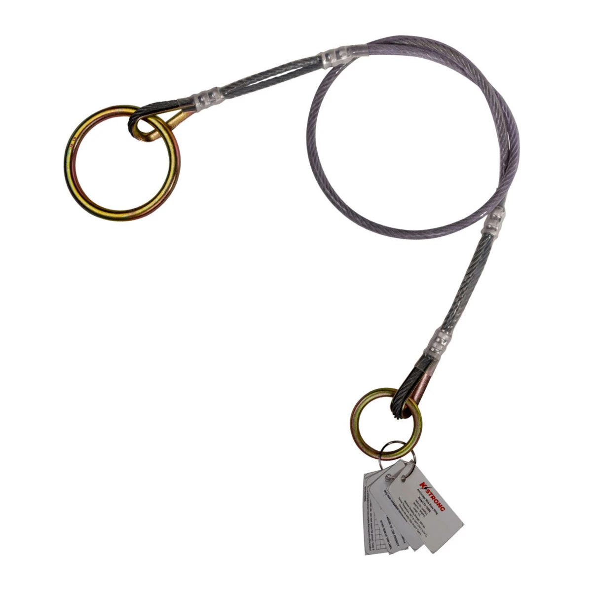 K-Strong 6ft. Wire Cable Sling, PVC Coated W/Large And Small O-Rings