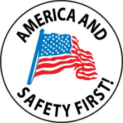 America And Safety First 2" Vinyl Hard Hat Emblem - 25 Pack