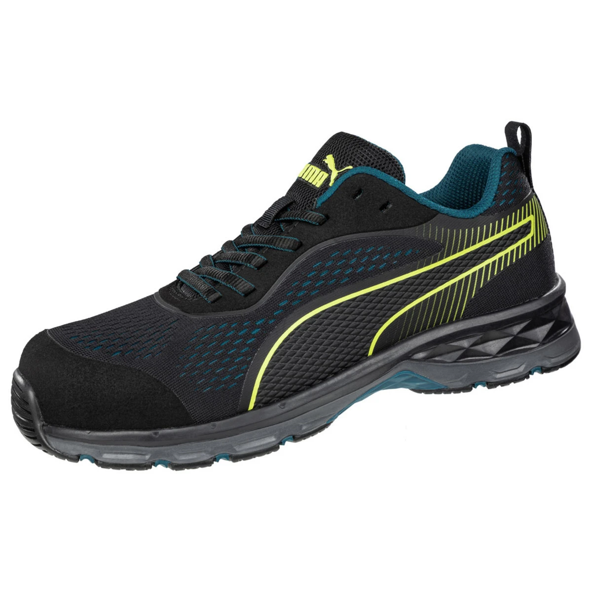 Puma Safety Women's W-Motion Protect Fuse Knit Low 2.0 Black & Lime EH Composite Toe Shoes - 643935 - Image 2