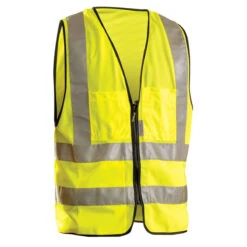 OccuNomix Solid Dual Stripe Vest W/Zipper - LUX-SSFS